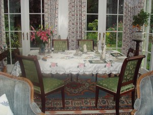 The Orangery laid for dinner